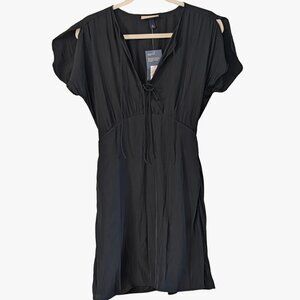 Universal Thread Black Mini Dress XS Tie Neck Pockets Lined